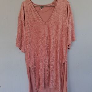 Free People Blush Pink V-Neck Tunic